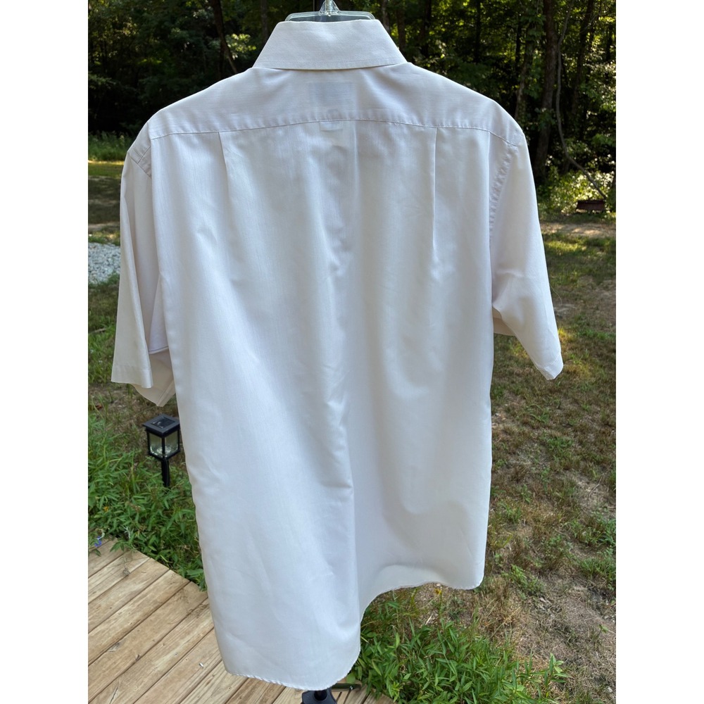 Vintage Allyn St. George for Van Heusen Shirt Cream Ivory Short Sleeve Button Up - Picture 6 of 6